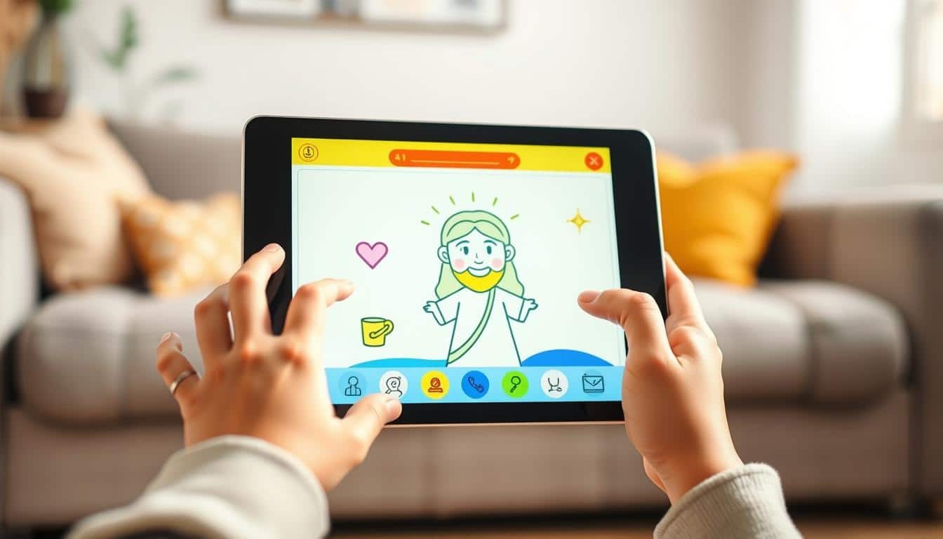 Seu Filho Conhecendo Jesus com o App de Desenho Cristão