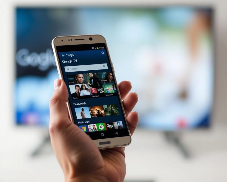 Aplicativo Google TV em dispositivo móvel