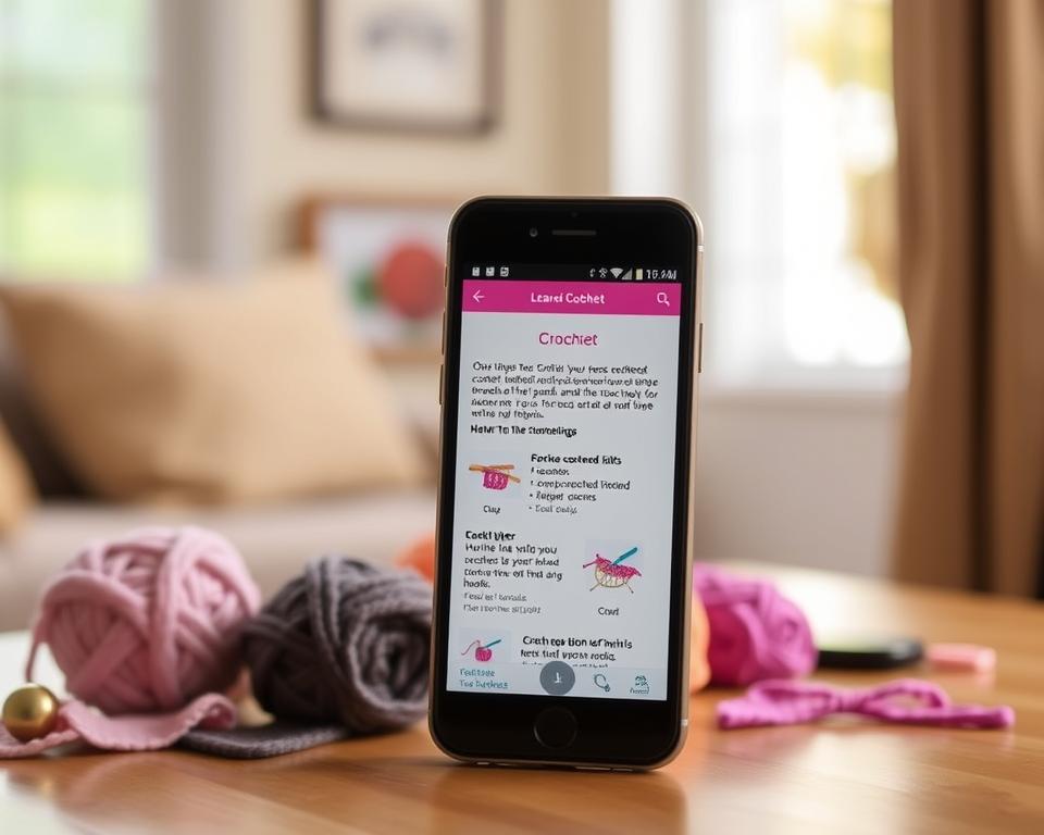 Aplicativo de tutorial de croche no celular Aplicativo de tutorial de croche no celular