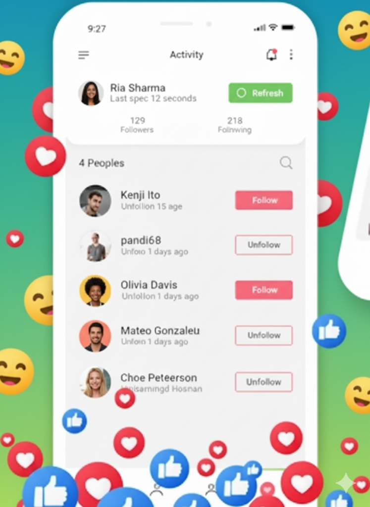 A professional, modern office setting depicting a diverse group of individuals engaged in analyzing social media security risks. In the foreground, a focused person in business attire examines data on a laptop, illuminated by a soft desk lamp. The middle layer features graphs and dashboards on screens showcasing monitoring applications, with magnifying glasses symbolizing scrutiny. In the background, blurred outlines of colleagues are discussing, emphasizing collaboration. Dramatic yet soft lighting creates a serious atmosphere, while the overall color palette consists of cool blues and grays to reflect technology and security. The angle of the shot should be slightly from above, capturing the intensity of the work environment while maintaining a sense of professionalism.